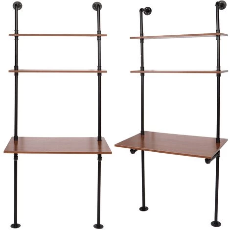 YB Table De Rangement De Bureau D'ordinateur Portable De Style Industriel Avec étagères étagère Murale Pour Bureau à Domicile 6 YB Table De Rangement De Bureau D'ordinateur Portable De Style Industriel Avec étagères étagère Murale Pour Bureau à Domicile – Image 4