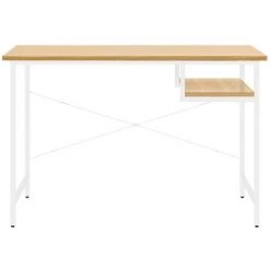 YOUTHUP Bureau D'ordinateur Blanc/chêne Clair 105x55x72 Cm MDF Et Métal - Brun 9 YOUTHUP Bureau D'ordinateur Blanc/chêne Clair 105x55x72 Cm MDF Et Métal - Brun -France Bureau Soldes 2022 55263439 3