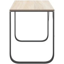 YOUTHUP Bureau D'ordinateur Noir Et Chêne 110x60x73 Cm Aggloméré - Brun -France Bureau Soldes 2022 55266381 4