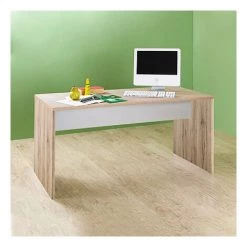 M-S Bureau 140x70x72 Cm Chêne Et Blanc - FALBA