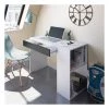 M-S Bureau Et étagères Intégrées 101x50x73 Cm Blanc Et Gris Foncé