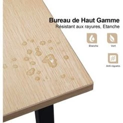 LUCKRACER Bureau D'Angle Bureau Informatique Design Industriel Avec Plateau De Table Spacieux Aspect Vieux Bois Métal Noir (Beige) -France Bureau Soldes 2022 55343624 3