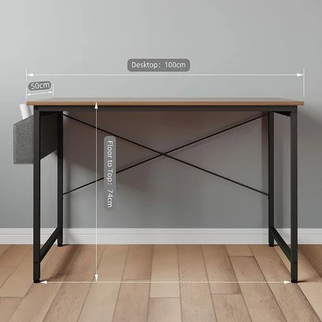 Dripex Bureau Informatique Avec Sac De Rangement En Tissu - Bureau D'ordinateur Table D’étude - Postes De Travail Pour Chambre Bureau Domicile 100x50x74cm Couleur Noyer 6 Dripex Bureau Informatique Avec Sac De Rangement En Tissu - Bureau D'ordinateur Table D’étude - Postes De Travail Pour Chambre Bureau Domicile 100x50x74cm Couleur Noyer – Image 4