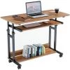 Dripex Table D'Ordinateur Portable Réglable En Hauteur, Table D'appoint Mobile Avec Roulettes, Table De Lit Pour Ordinateur Avec Étagères De Rangement Pour Bureau Chambre Canapé Lit -France Bureau Soldes 2022 55390907 1