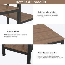 Dripex Bureau Informatique Avec Etagères De Rangement, Table De Bureau D'Ordinateur Pour Chambre Salon Et Maison 136 X 60 X 111 Cm - Bois Foncé 10 Dripex Bureau Informatique Avec Etagères De Rangement, Table De Bureau D'Ordinateur Pour Chambre Salon Et Maison 136 X 60 X 111 Cm - Bois Foncé -France Bureau Soldes 2022 55390954 4