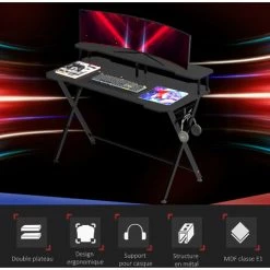 MH Bureau Gaming QUIZZ Noir -France Bureau Soldes 2022 55413550 4