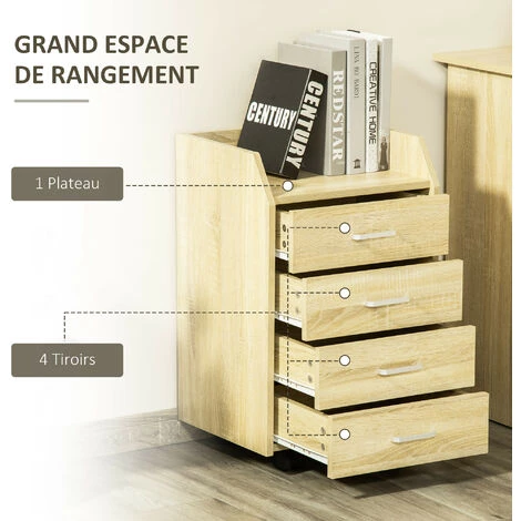 MH Caisson De Bureau NINO Chêne Clair 7 MH Caisson De Bureau NINO Chêne Clair – Image 5