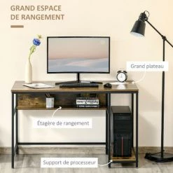 MH Bureau Design Industriel ANSELME Boisé Et Noir -France Bureau Soldes 2022 55413555 5