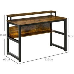 MH Bureau Design Industriel RICHARD Boisé Et Noir -France Bureau Soldes 2022 55414389 3