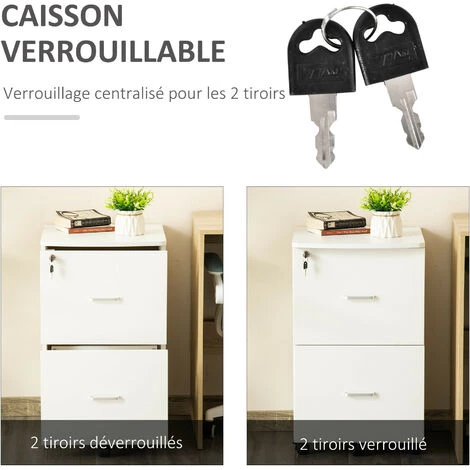MH Caisson De Bureau Verouillable ROLPH Blanc 7 MH Caisson De Bureau Verouillable ROLPH Blanc – Image 5