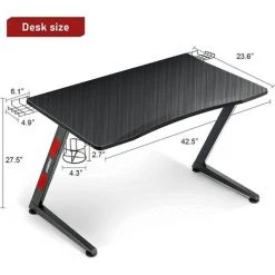 GTPLAYER Bureau Gaming 60*108cm Bureau Gamer Ergonomique En Forme De Z Avec Support De Haut-Parleur Porte- Tablette Et Porte-Gobelets Style De Course Professionnel Table Bureau Infomatique En Métal (Noir) 11 GTPLAYER Bureau Gaming 60*108cm Bureau Gamer Ergonomique En Forme De Z Avec Support De Haut-Parleur Porte- Tablette Et Porte-Gobelets Style De Course Professionnel Table Bureau Infomatique En Métal (Noir) -France Bureau Soldes 2022 55425973 5