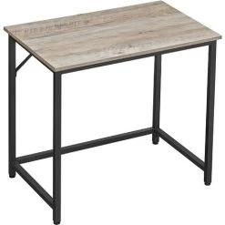 VASAGLE Bureau, Table, Poste De Travail, 80 X 50 X 75 Cm, Pour Bureau, Salon, Chambre, Assemblage Simple, Métal, Style Industriel, Grège Et Noir Par SONGMICS LWD038B02 - Grège Et Noir