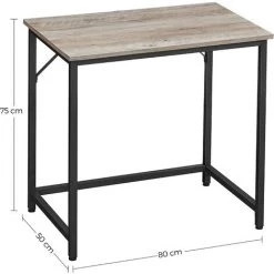 VASAGLE Bureau, Table, Poste De Travail, 80 X 50 X 75 Cm, Pour Bureau, Salon, Chambre, Assemblage Simple, Métal, Style Industriel, Grège Et Noir Par SONGMICS LWD038B02 - Grège Et Noir -France Bureau Soldes 2022 55482081 5
