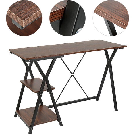 SiFree®Bureau Informatique Table D'ordinateur De Bureau Avec 2 Tablettes 120 * 48 * 77.5cm 4 SiFree®Bureau Informatique Table D'ordinateur De Bureau Avec 2 Tablettes 120 * 48 * 77.5cm – Image 2