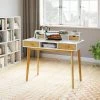 Homfa Table D'ordinateur Bureau Pour Ordinateur Portable Avec Tiroirs Et étagères Poste De Travail Avec Passage De Câbles Pour Bureau à Domicile, Ordinateur Portable Et PC 95x108x52m -France Bureau Soldes 2022 55578431 1