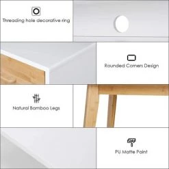 Homfa Table D'ordinateur Bureau Pour Ordinateur Portable Avec Tiroirs Et étagères Poste De Travail Avec Passage De Câbles Pour Bureau à Domicile, Ordinateur Portable Et PC 95x108x52m -France Bureau Soldes 2022 55578431 4