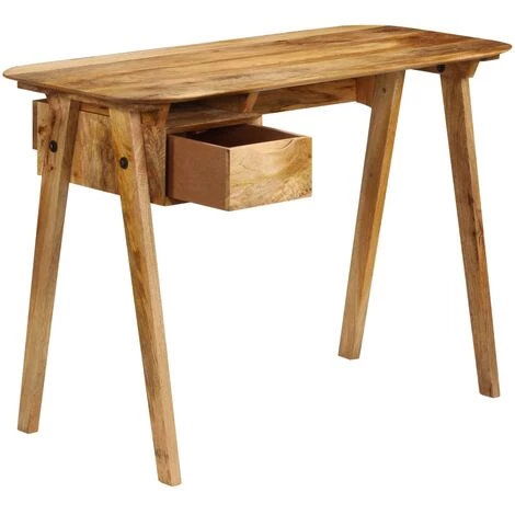 TRUE DEAL Bureau 110 X 50 X 76 Cm Bois De Manguier Massif 4 TRUE DEAL Bureau 110 X 50 X 76 Cm Bois De Manguier Massif – Image 2