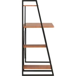 INLIFE Bureau Avec étagère Noir Et Marron 102x50x117 Cm -France Bureau Soldes 2022 55639769 3