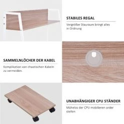 ASUPERMALL Bureau En Bois Et Acier MDF, Bureau De Travail, Bureaux D'ordinateur à Domicile, Bureau Avec étagères, étagère, 2 Tiroirs, étagères Pour Livres, Photos, Grande Surface De Table(couleur Bois) 10 ASUPERMALL Bureau En Bois Et Acier MDF, Bureau De Travail, Bureaux D'ordinateur à Domicile, Bureau Avec étagères, étagère, 2 Tiroirs, étagères Pour Livres, Photos, Grande Surface De Table(couleur Bois) -France Bureau Soldes 2022 55665486 4