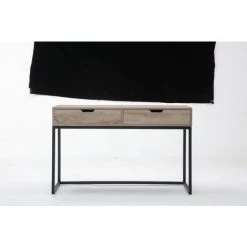 ASUPERMALL Bureau D'ordinateur Bureau D'ordinateur Portable PC Avec 2 Tiroirs, Plateau En Bois Naturel Et Support De Structure En Acier Inoxydable, Structure En Bois -France Bureau Soldes 2022 55665766 4