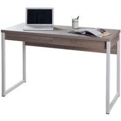 CAESAROO Bureau 120x50 Cm Chêne Foncé Avec Deux Tiroirs | Roble Foncé