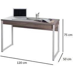 CAESAROO Bureau 120x50 Cm Chêne Foncé Avec Deux Tiroirs | Roble Foncé 7 CAESAROO Bureau 120x50 Cm Chêne Foncé Avec Deux Tiroirs | Roble Foncé -France Bureau Soldes 2022 55843639 3