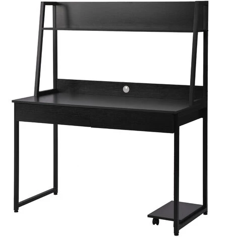AZKOEESY Table De Travail En Bois MDF Et Acier, Table De Bureau Avec étagères, 2 Tiroirs Pour Bureau, Chambre, Sallon-120 X 55 X 144 Cm-noir 3 AZKOEESY Table De Travail En Bois MDF Et Acier, Table De Bureau Avec étagères, 2 Tiroirs Pour Bureau, Chambre, Sallon-120 X 55 X 144 Cm-noir