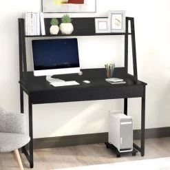 AZKOEESY Table De Travail En Bois MDF Et Acier, Table De Bureau Avec étagères, 2 Tiroirs Pour Bureau, Chambre, Sallon-120 X 55 X 144 Cm-noir 11 AZKOEESY Table De Travail En Bois MDF Et Acier, Table De Bureau Avec étagères, 2 Tiroirs Pour Bureau, Chambre, Sallon-120 X 55 X 144 Cm-noir -France Bureau Soldes 2022 55847836 5