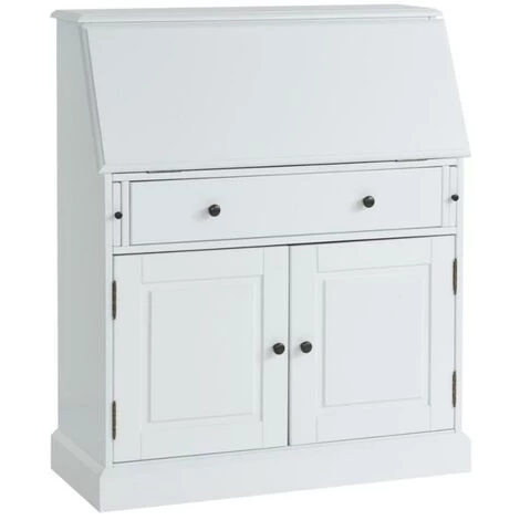 VENTE-UNIQUE.COM Secrétaire En Pin Et MDF - Coloris : Blanc - CLEORE - Blanc 6 VENTE-UNIQUE.COM Secrétaire En Pin Et MDF - Coloris : Blanc - CLEORE - Blanc – Image 4