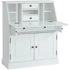 VENTE-UNIQUE.COM Secrétaire En Pin Et MDF - Coloris : Blanc - CLEORE - Blanc 11 VENTE-UNIQUE.COM Secrétaire En Pin Et MDF - Coloris : Blanc - CLEORE - Blanc -France Bureau Soldes 2022 55881214 5
