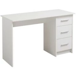 VENTE-UNIQUE.COM Bureau LEONDINE - 3 Tiroirs - Blanc - Blanc -France Bureau Soldes 2022 55881246 4