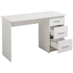 VENTE-UNIQUE.COM Bureau LEONDINE - 3 Tiroirs - Blanc - Blanc -France Bureau Soldes 2022 55881246 5
