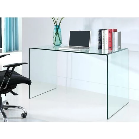 VENTE-UNIQUE.COM Bureau ELSTRON - Verre Courbé - Transparent - Transparent 3 VENTE-UNIQUE.COM Bureau ELSTRON - Verre Courbé - Transparent - Transparent