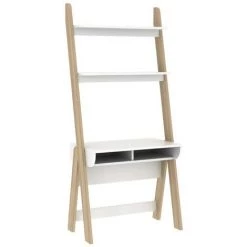 VENTE-UNIQUE.COM Bureau Avec étagères ESKALI - Blanc & Chêne - Naturel Clair, Blanc 8 VENTE-UNIQUE.COM Bureau Avec étagères ESKALI - Blanc & Chêne - Naturel Clair, Blanc -France Bureau Soldes 2022 55881922 3