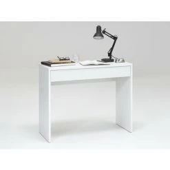 VENTE-UNIQUE.COM Console Bureau DANICA - 1 Tiroir - Coloris : Blanc - Blanc -France Bureau Soldes 2022 55881927 4