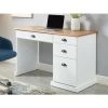 VENTE-UNIQUE.COM Bureau DATURA - 4 Tiroirs - MDF Et Pin - Blanc - Naturel Clair, Blanc -France Bureau Soldes 2022 55882067 1