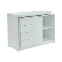 VENTE-UNIQUE.COM Bureau Extensible PAVEL - Plateau Pivotant 360° - MDF Laqué - Blanc - Blanc -France Bureau Soldes 2022 55882072 5