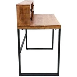 VENTE-UNIQUE.COM Bureau Secrétaire Avec Rangements HARLEM - 4 Tiroirs - Bois De Manguier Et Métal - Naturel Foncé -France Bureau Soldes 2022 55882748 5