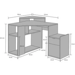VENTE-UNIQUE.COM Bureau D'angle Gamer XANDER - Avec Rangements Et LEDs - MDF - Gris - Gris Anthracite -France Bureau Soldes 2022 55883703 2