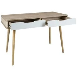 VENTE-UNIQUE.COM Bureau KLOE - 2 Tiroirs - MDF - Coloris Naturel & Blanc - Naturel Clair, Blanc 9 VENTE-UNIQUE.COM Bureau KLOE - 2 Tiroirs - MDF - Coloris Naturel & Blanc - Naturel Clair, Blanc -France Bureau Soldes 2022 55883945 3