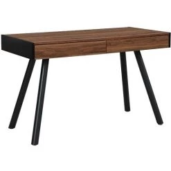 VENTE-UNIQUE.COM Bureau Avec 2 Tiroirs - MDF Et Acier - Noyer Et Noir - AZOU - Noir, Naturel Foncé 9 VENTE-UNIQUE.COM Bureau Avec 2 Tiroirs - MDF Et Acier - Noyer Et Noir - AZOU - Noir, Naturel Foncé -France Bureau Soldes 2022 55884303 3