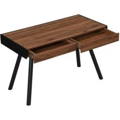 VENTE-UNIQUE.COM Bureau Avec 2 Tiroirs - MDF Et Acier - Noyer Et Noir - AZOU - Noir, Naturel Foncé 10 VENTE-UNIQUE.COM Bureau Avec 2 Tiroirs - MDF Et Acier - Noyer Et Noir - AZOU - Noir, Naturel Foncé -France Bureau Soldes 2022 55884303 4