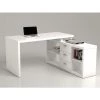 VENTE-UNIQUE.COM Bureau D'angle Avec Rangements ALDRIC III - Blanc - Blanc -France Bureau Soldes 2022 55884648 1