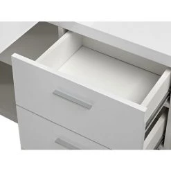 VENTE-UNIQUE.COM Bureau D'angle Avec Rangements ALDRIC III - Blanc - Blanc -France Bureau Soldes 2022 55884648 4