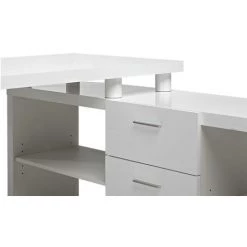 VENTE-UNIQUE.COM Bureau D'angle Avec Rangements ALDRIC III - Blanc - Blanc -France Bureau Soldes 2022 55884648 5
