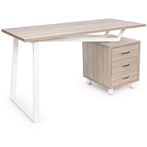 WEBMARKETPOINT Bureau En Bois Blanc Avec Commode Armande Cm 140 X60 X 76 H 3 WEBMARKETPOINT Bureau En Bois Blanc Avec Commode Armande Cm 140 X60 X 76 H
