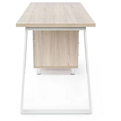 WEBMARKETPOINT Bureau En Bois Blanc Avec Commode Armande Cm 140 X60 X 76 H 5 WEBMARKETPOINT Bureau En Bois Blanc Avec Commode Armande Cm 140 X60 X 76 H – Image 3