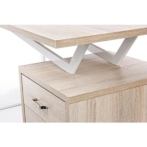 WEBMARKETPOINT Bureau En Bois Blanc Avec Commode Armande Cm 140 X60 X 76 H 7 WEBMARKETPOINT Bureau En Bois Blanc Avec Commode Armande Cm 140 X60 X 76 H – Image 5