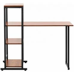 FROMM & STARCK Table D'Ordinateur Avec Étagère Bureau Travail À Domicile Bureau 110 X 50 Cm - Argent, Marron -France Bureau Soldes 2022 56477573 5