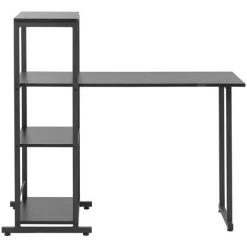 FROMM & STARCK Table D'Ordinateur Avec Étagère Bureau Travail À Domicile Bureau 110 X 50 Cm - Noir -France Bureau Soldes 2022 56477575 5